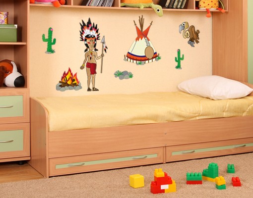 Wandsticker Indianer Set